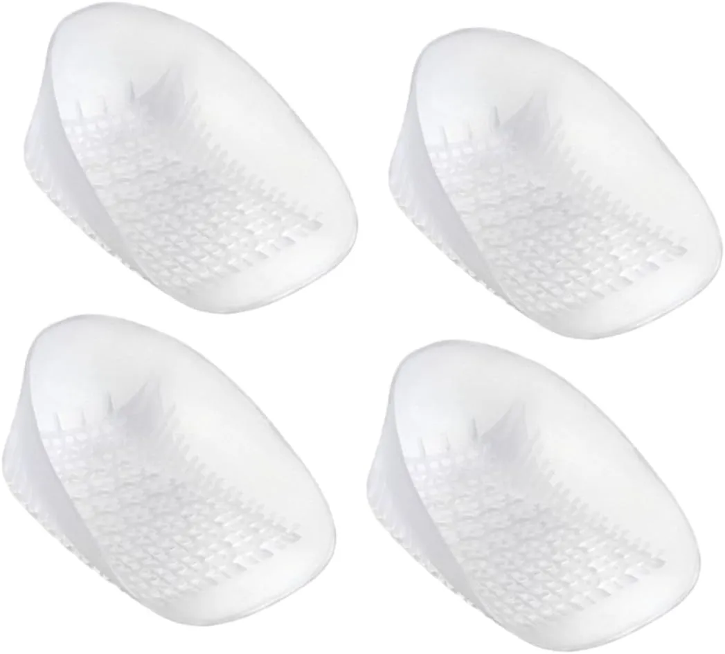 2Pairs U Shaped Heel Cushions Shock Absorbing Heel Pads for Women Men Comfortable Inserts for High Heels Loafers Boots Sneakers Lightweight Foot Support Transparent