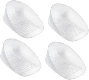 2Pairs U Shaped Heel Cushions Shock Absorbing Heel Pads for Women Men Comfortable Inserts for High Heels Loafers Boots Sneakers Lightweight Foot Support Transparent