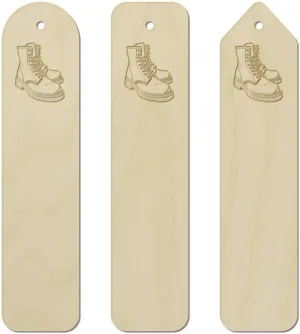 3 x 'Military Boots' Birch Bookmarks (BK00030521)