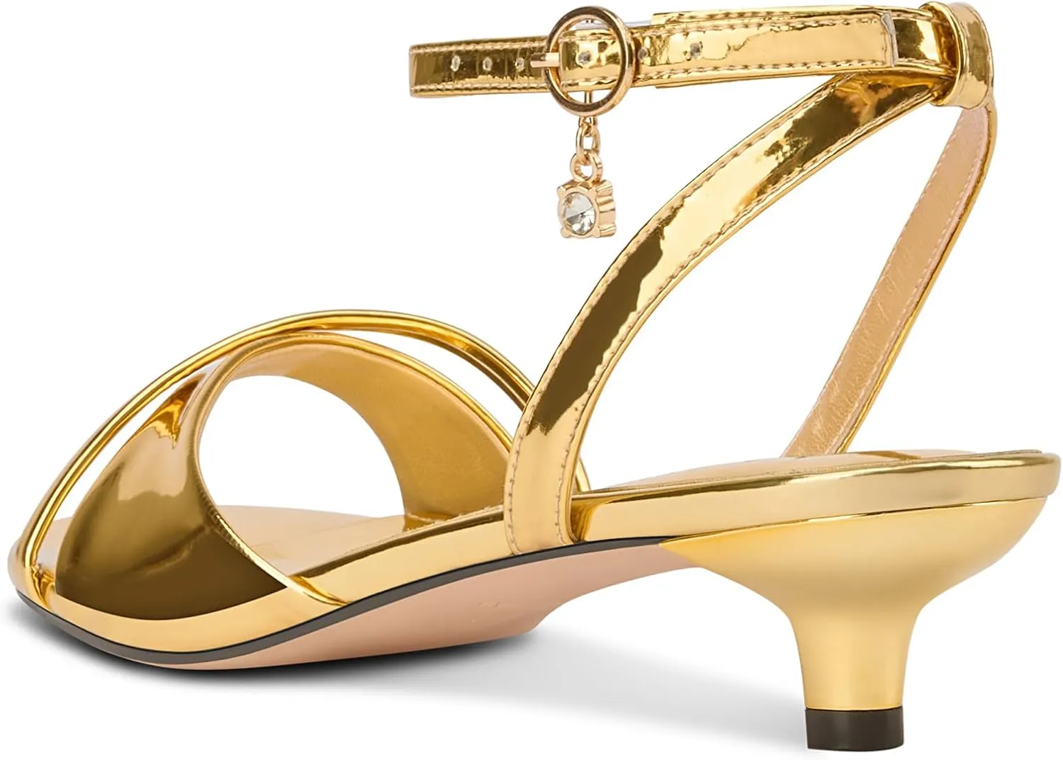 Aachcol Womens Open Toe Low Heel Sandals Ankle Strap Kitten Heels Prom Slingback Dress Shoes 1.4 Inches Heels