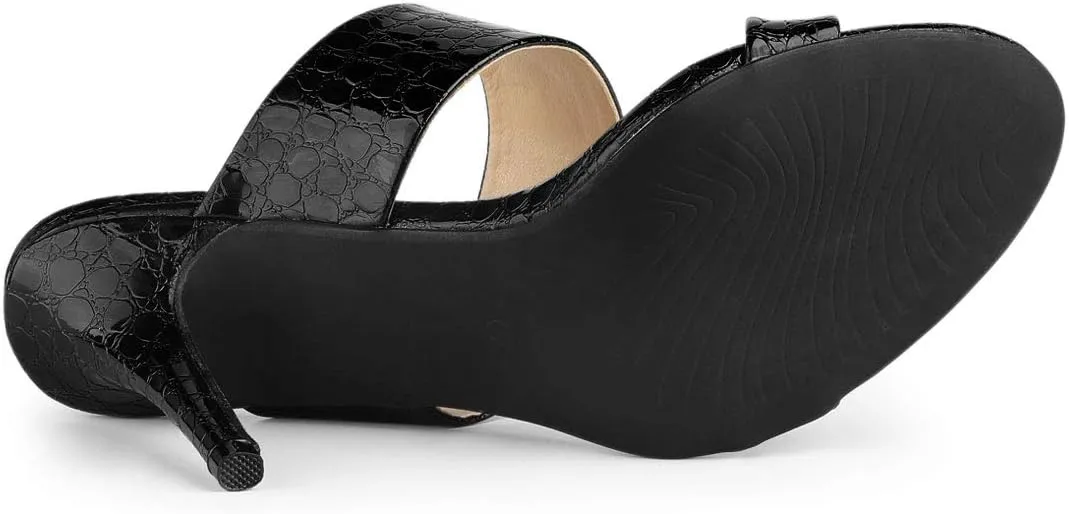 Allegra K Women's Open Toe Stiletto Heel Slide Sandals