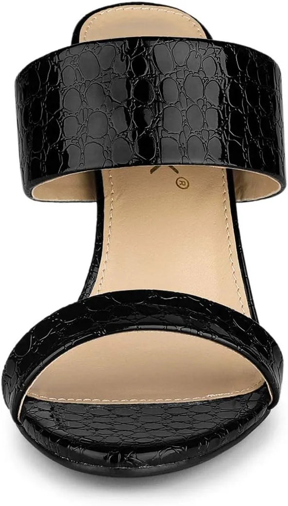 Allegra K Women's Open Toe Stiletto Heel Slide Sandals