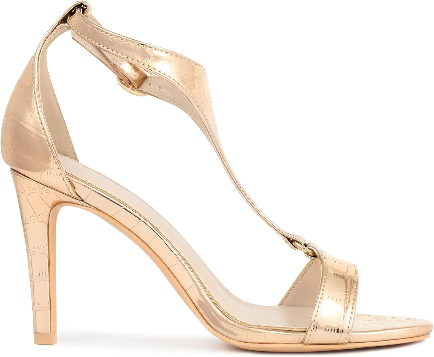 Allegra K Women's T Strap Open Toe Stiletto Heel Sandals