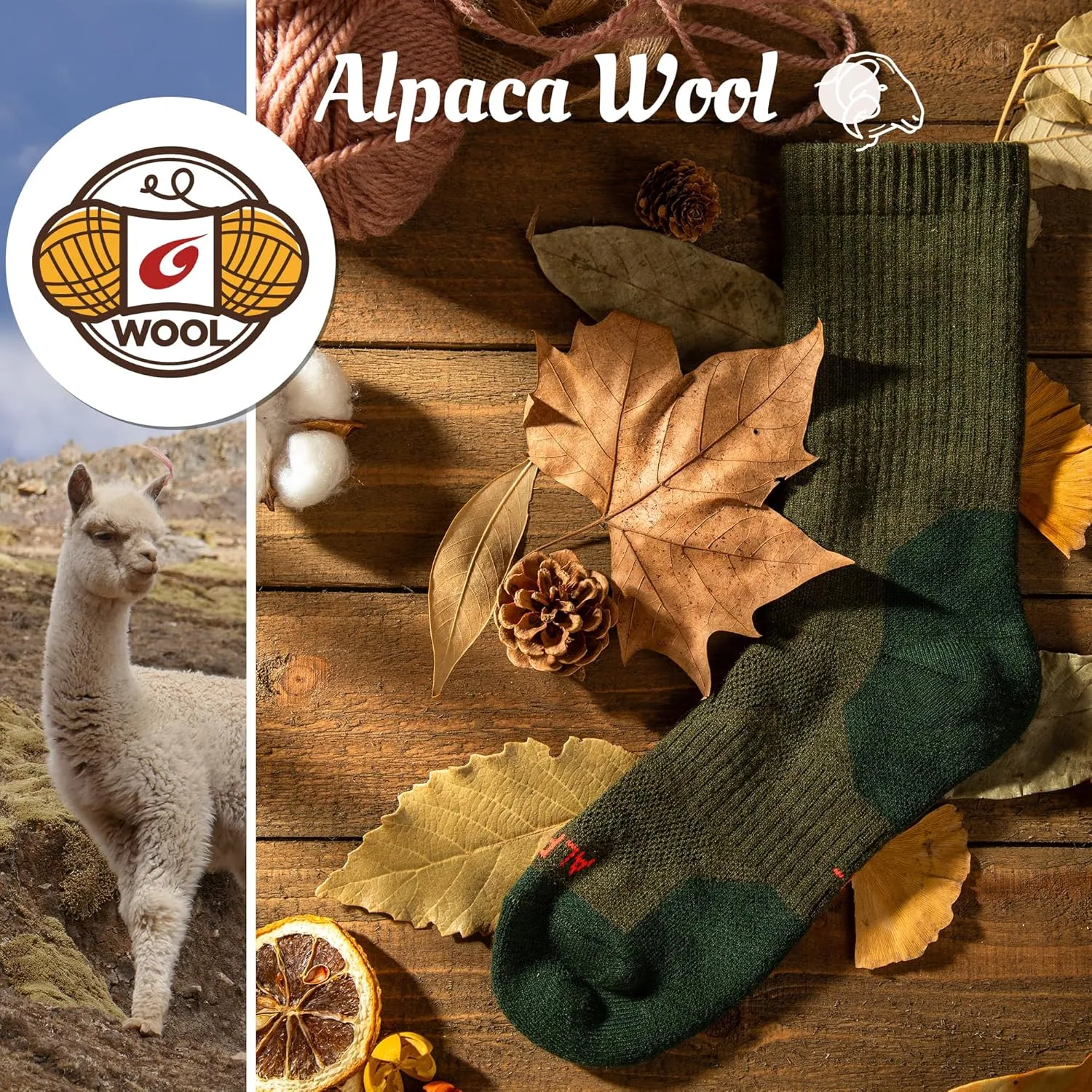 Alpaca Wool Boots Socks Men Women Thermal Warm Compression Cushioned Thick Winter Hunting Socks Hiking