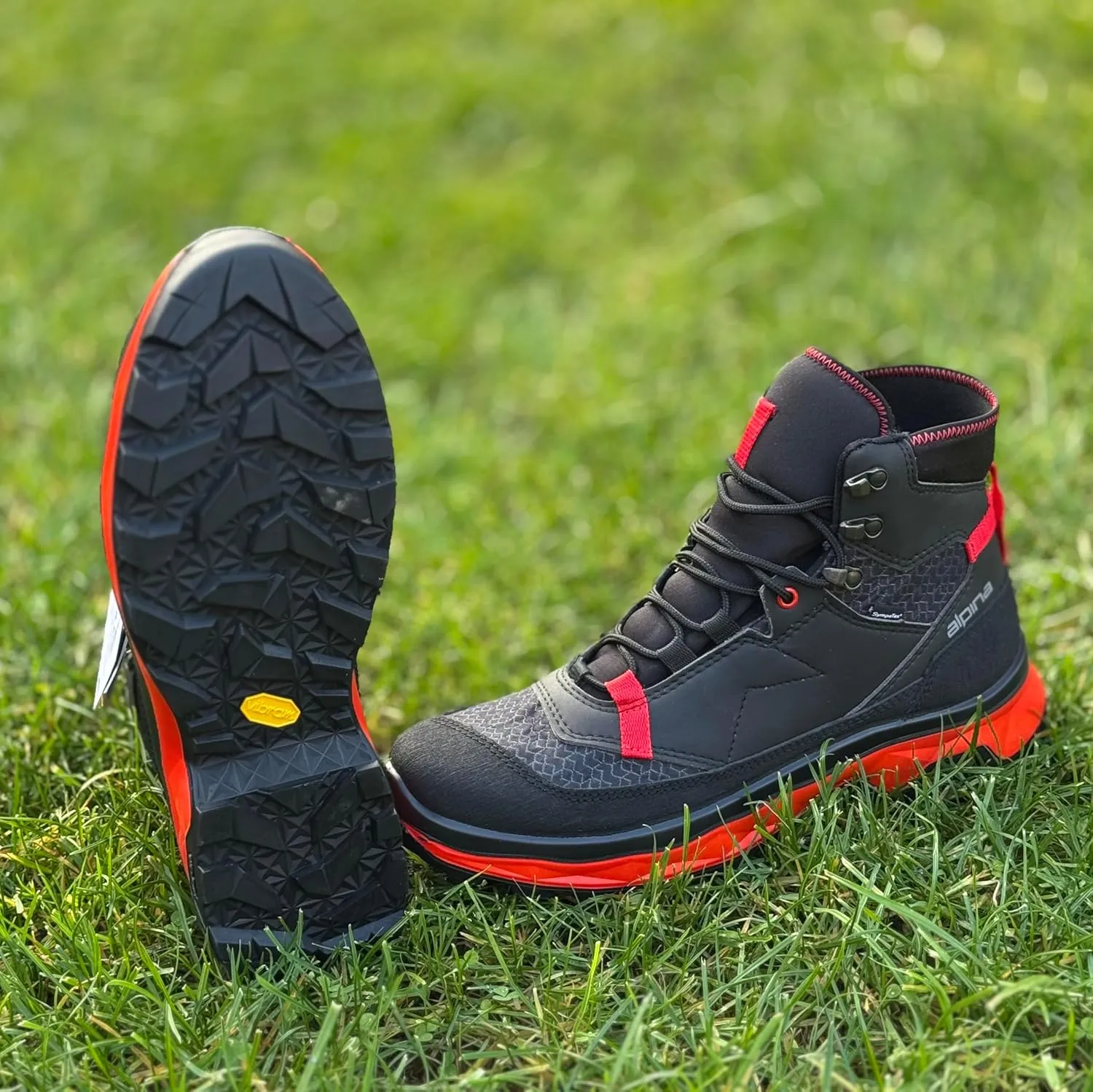 Alpina Men's Waterproof Boots Performance | Premium Hiking Shoes | Microfiber Fiber Upper | Sympatex Bretahable Membrane | Vibram All Weather Grip | Made in Europe