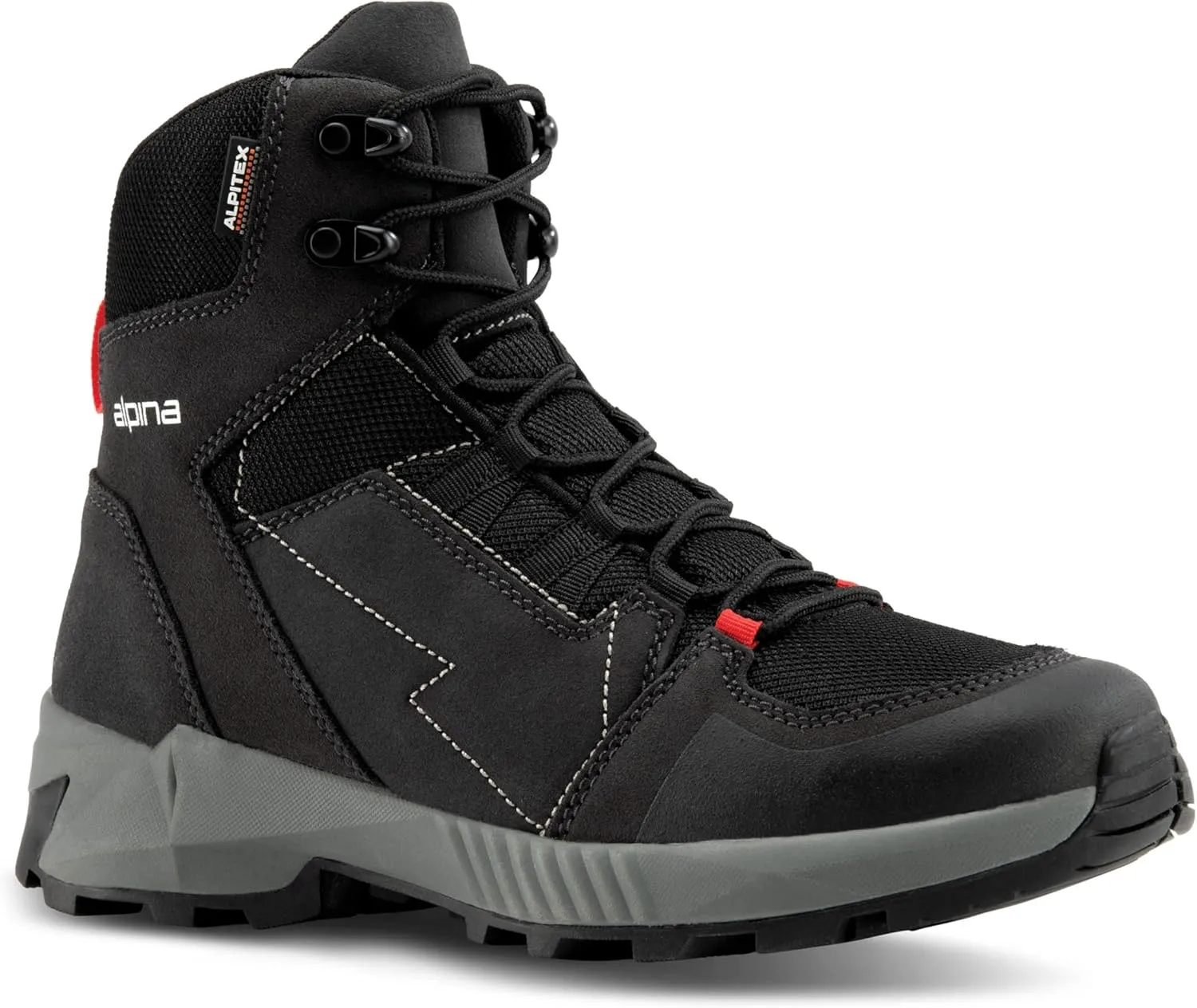 Alpina TRACKER Men's Waterproof Boots - Ankle High Shoes with Alpitex Breathable Membrane and All Weather Grip Vibram Sole