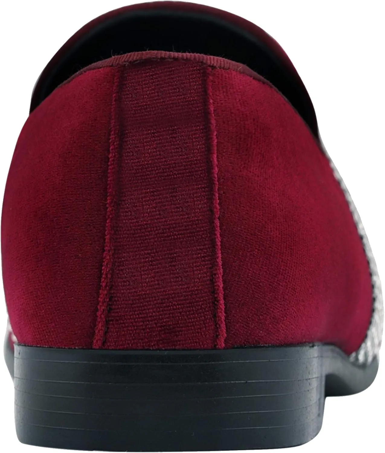 Amali The Original Men's Velvet Smoking Slipper with Rhinestone Embellished Strap Dress Shoe, Style Monarch