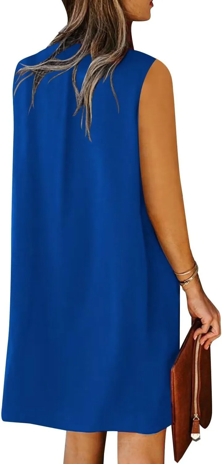 ANFTFH Women's Sleeveless Dresses 2025 V Neck Casual Trendy Dresses（S-2XL）