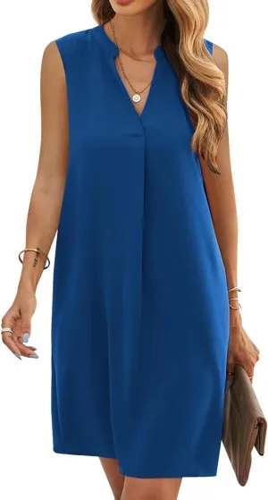 ANFTFH Women's Sleeveless Dresses 2025 V Neck Casual Trendy Dresses（S-2XL）