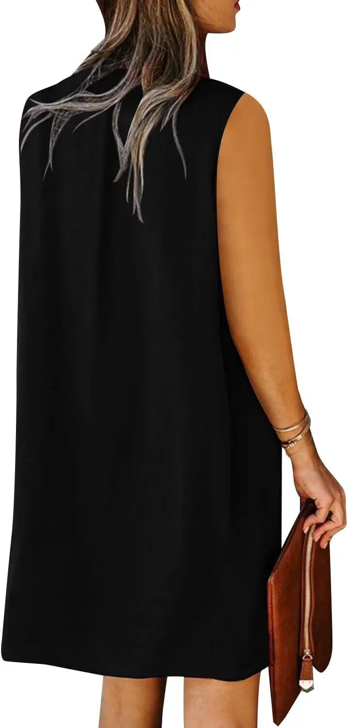 ANFTFH Women's Sleeveless Dresses 2025 V Neck Casual Trendy Dresses（S-2XL）