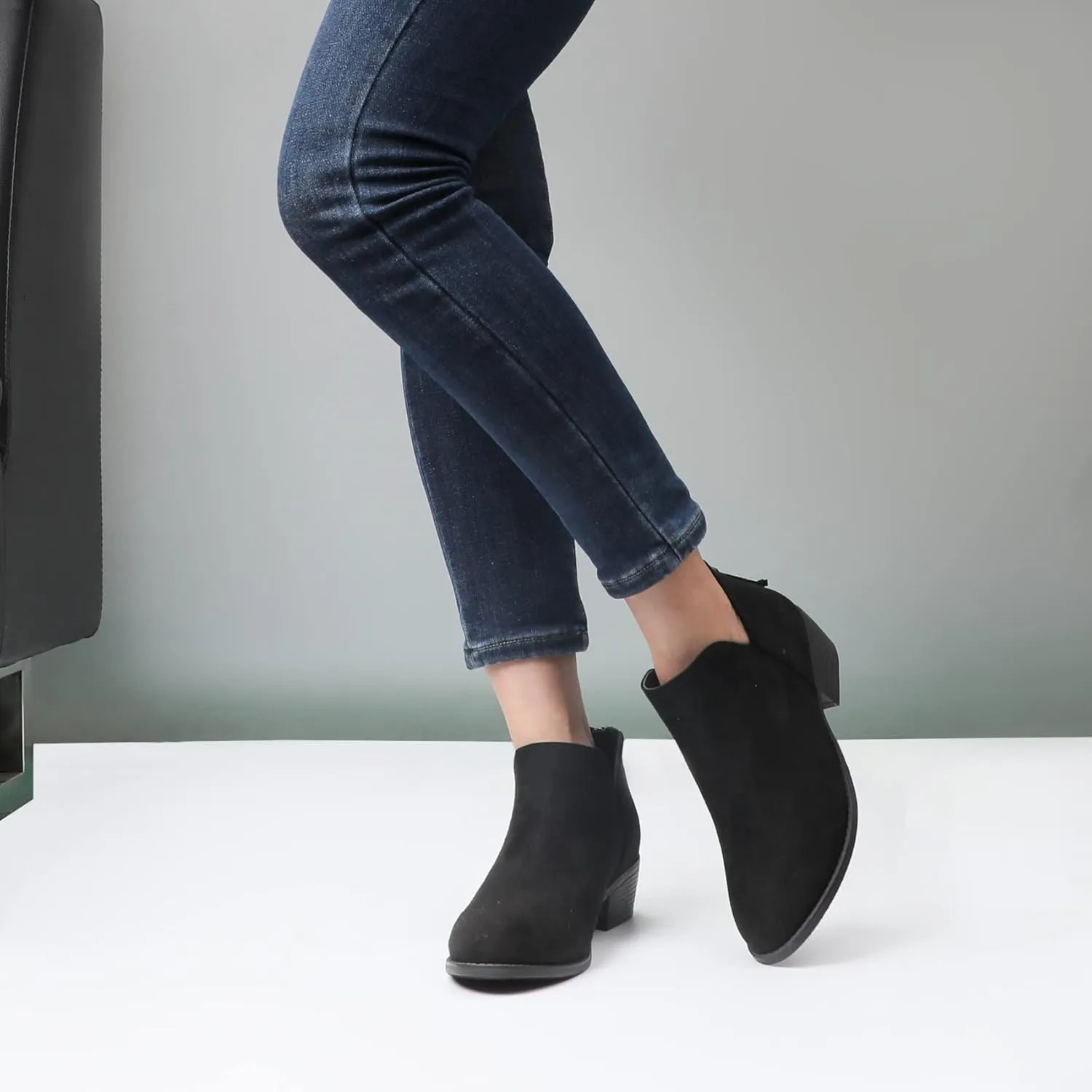 Ankle Boots for Women.Women's Low Heeled Booties.Fashion Thick Heel Design