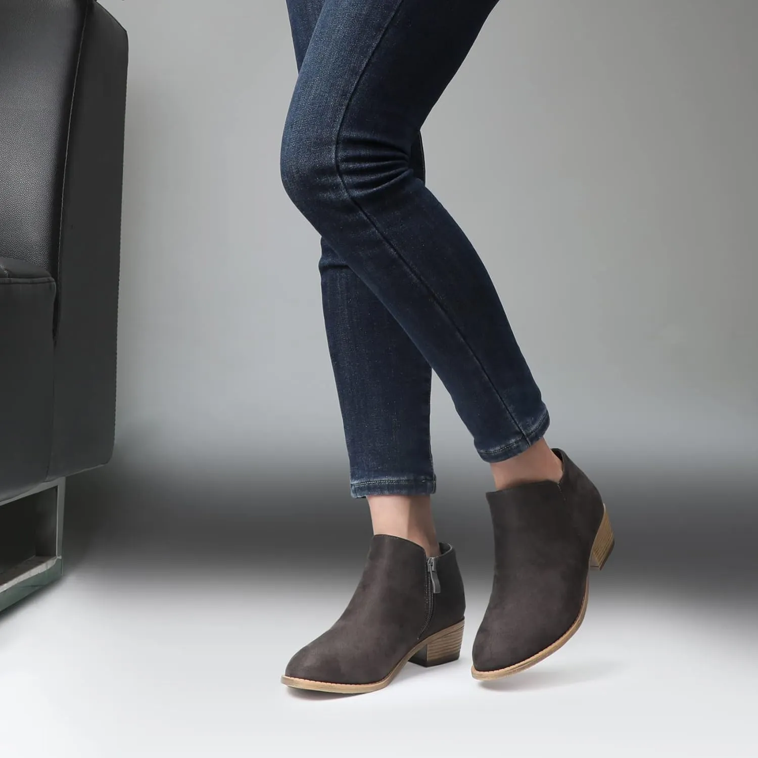 Ankle Boots for Women.Women's Low Heeled Booties.Fashion Thick Heel Design