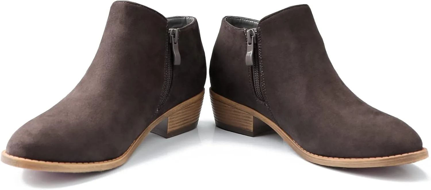 Ankle Boots for Women.Women's Low Heeled Booties.Fashion Thick Heel Design