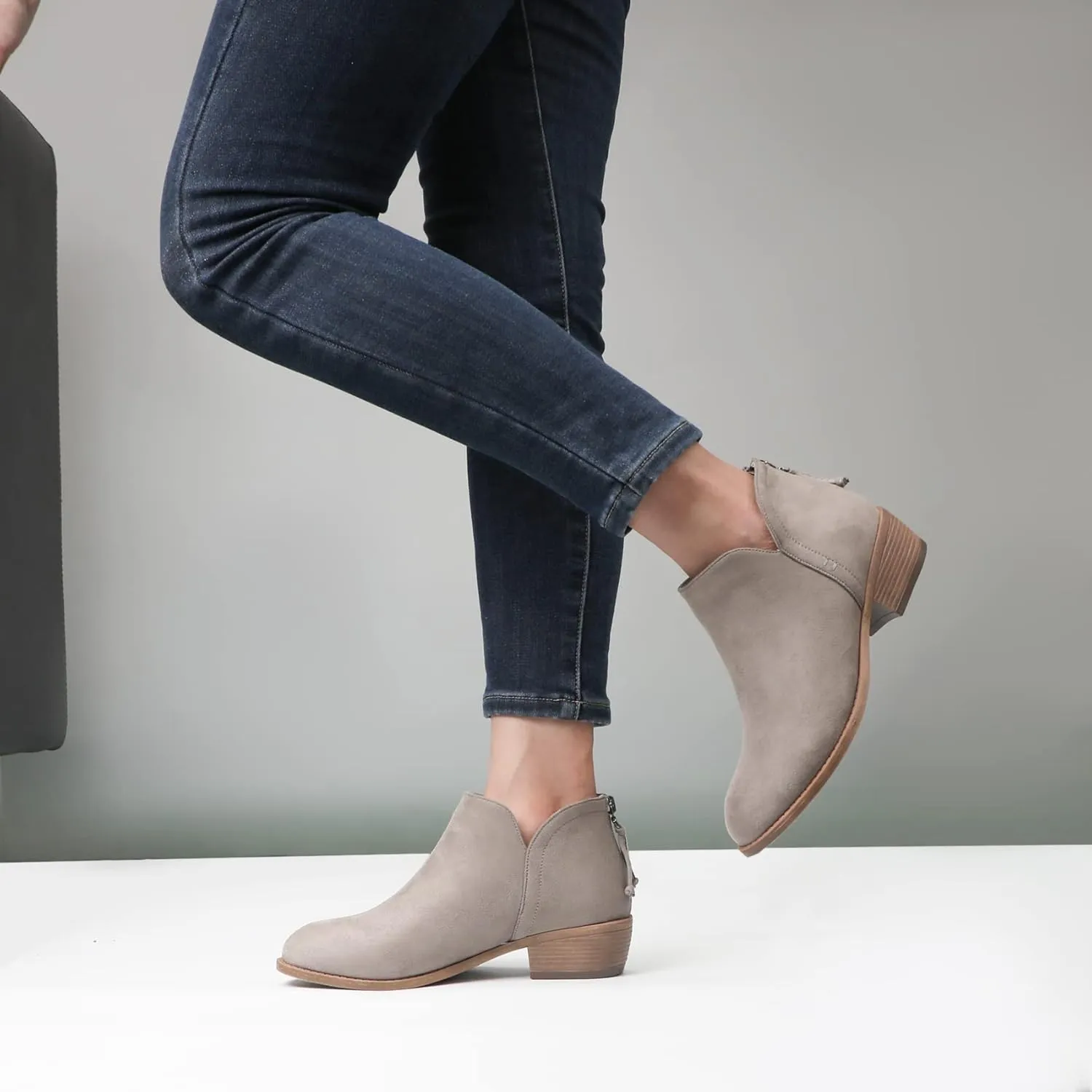 Ankle Boots for Women.Women's Low Heeled Booties.Fashion Thick Heel Design