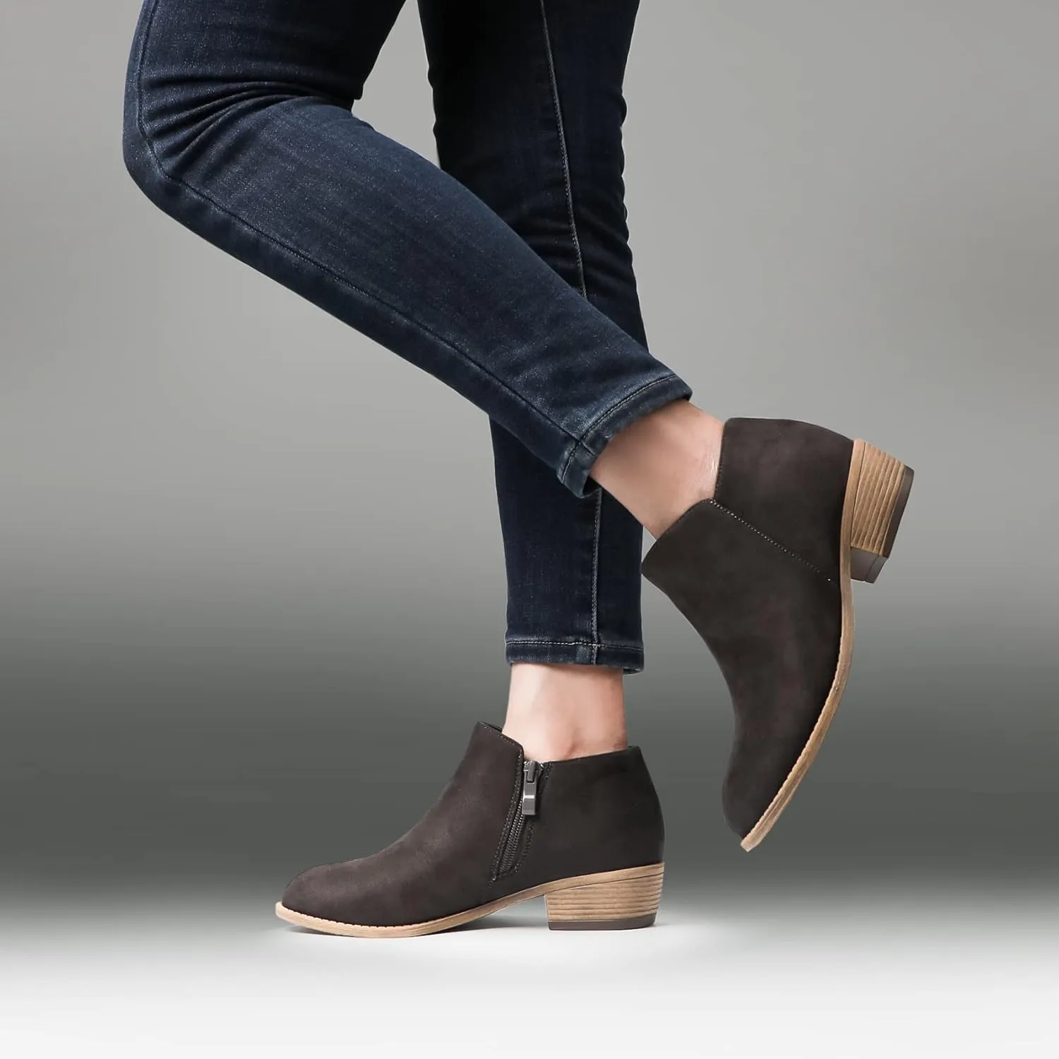 Ankle Boots for Women.Women's Low Heeled Booties.Fashion Thick Heel Design