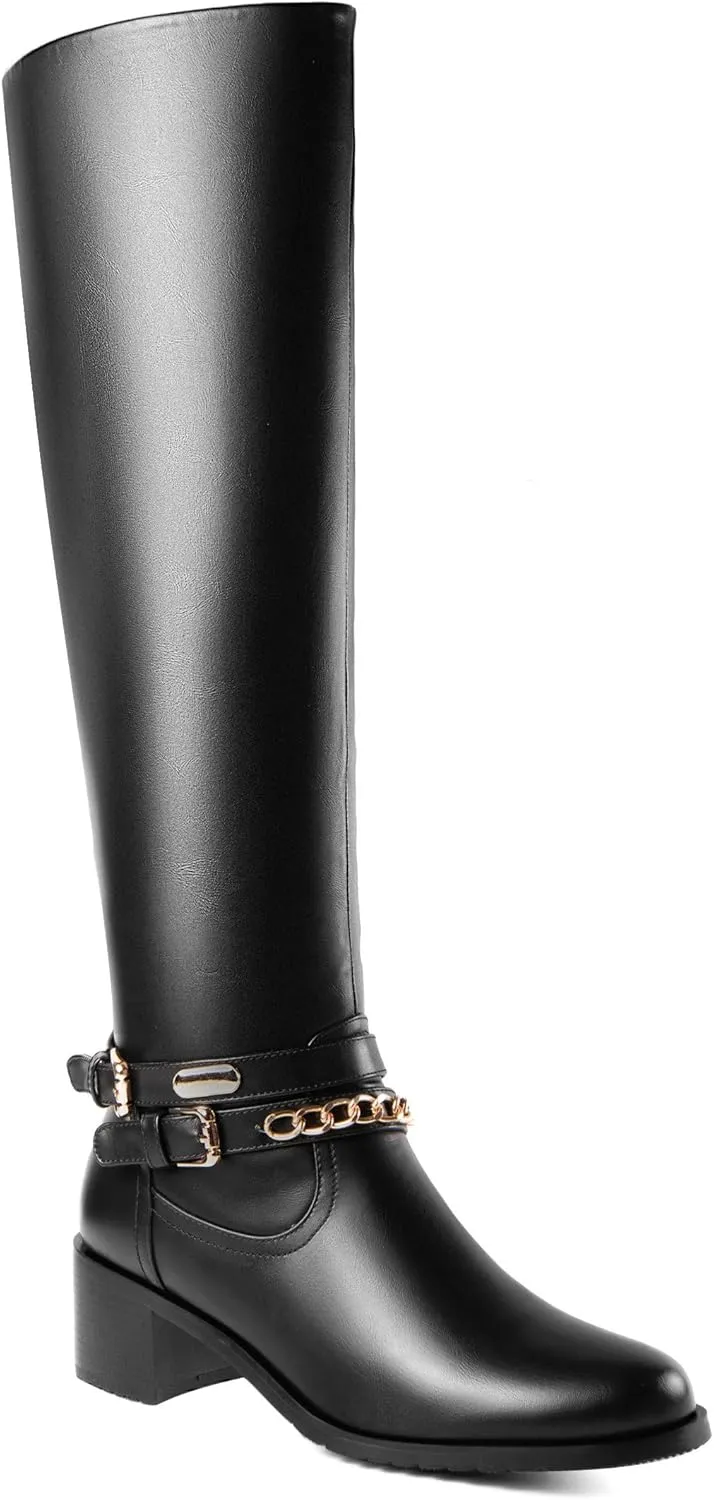 ANN CREEK Women's 'Morelos' Fashion Design Triple Buckle Straps Riding Boot