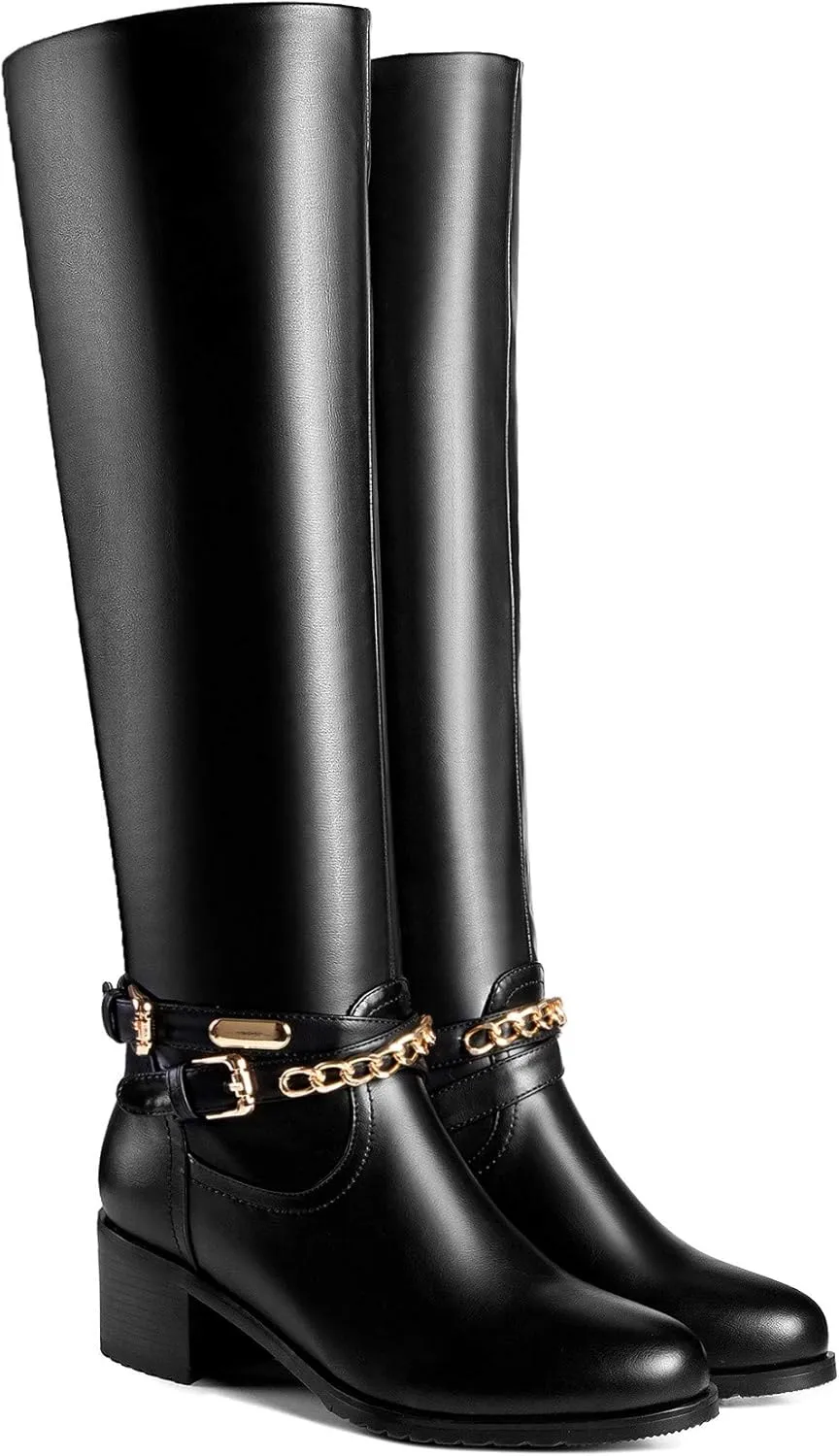 ANN CREEK Women's 'Morelos' Fashion Design Triple Buckle Straps Riding Boot