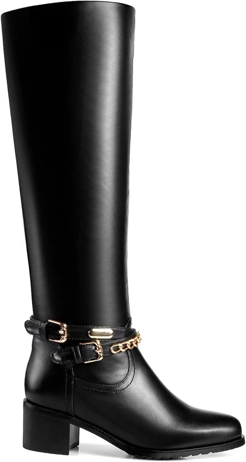 ANN CREEK Women's 'Morelos' Fashion Design Triple Buckle Straps Riding Boot