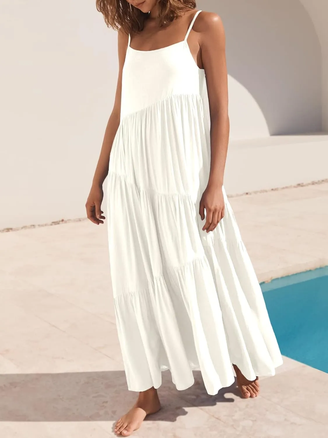 ANRABESS Women Summer Casual Loose Sleeveless Sundress Spaghetti Strap Flowy Boho Linen Beach Vacation Maxi Long Dress