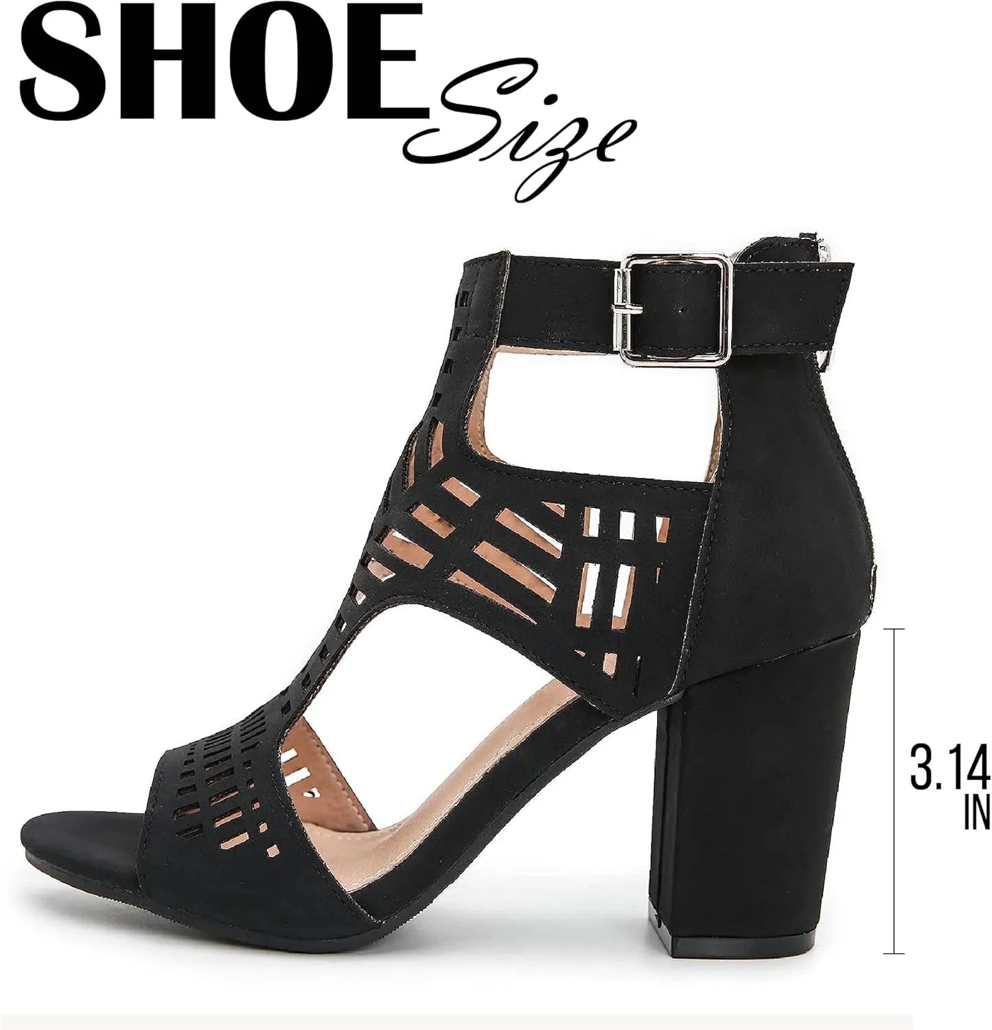 AOSPHIRAYLIAN Chunky Heeled Sandals for Womens Bohemian Cutout Open Toe Summer Block Heeled Party Sandals