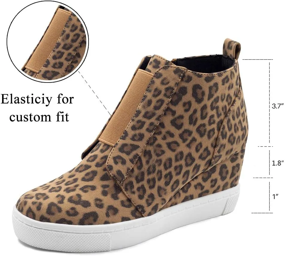 Athlefit Women's Wedge Sneakers Hidden Heel Platform Wedge Booties Hidden Wedgie Sneakers