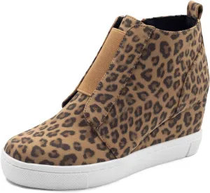 Athlefit Women's Wedge Sneakers Hidden Heel Platform Wedge Booties Hidden Wedgie Sneakers