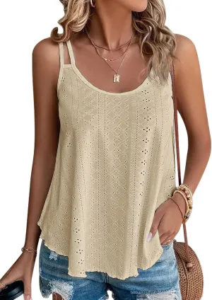 ATHMILE Women's Tank Tops Sleeveless Summer Top Spaghetti Strap Spring Shirt Loose Fit Beach Vacation 2025 Casual