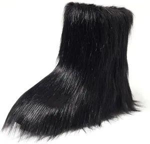 AUSLAND Women's Faux Fur Boots - Furry Fluffy Winter Snow Boots for Women, Fleece Lined Warm Comfortable Outdoor Mid-Calf Boots 9368