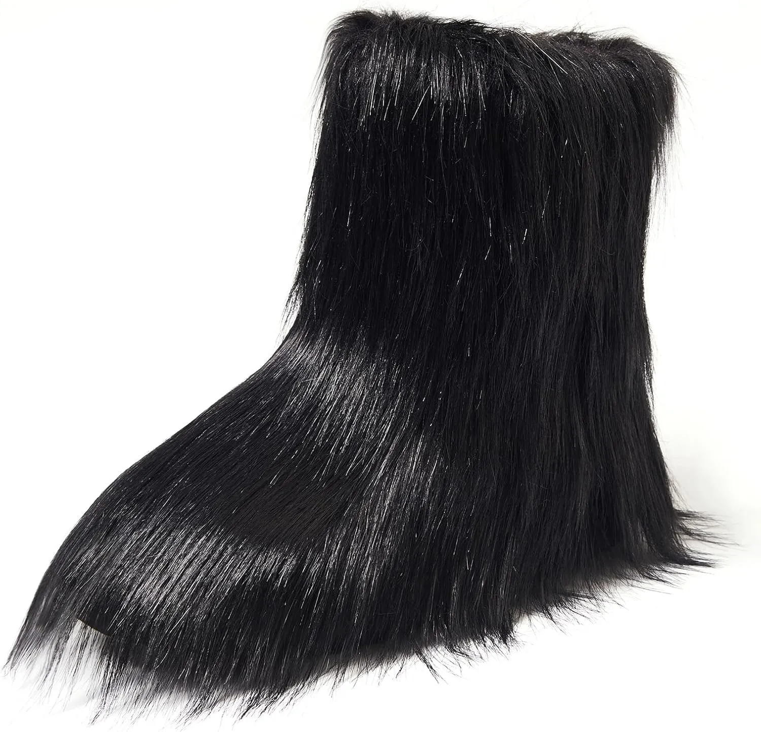 AUSLAND Women's Faux Fur Boots - Furry Fluffy Winter Snow Boots for Women, Fleece Lined Warm Comfortable Outdoor Mid-Calf Boots 9368