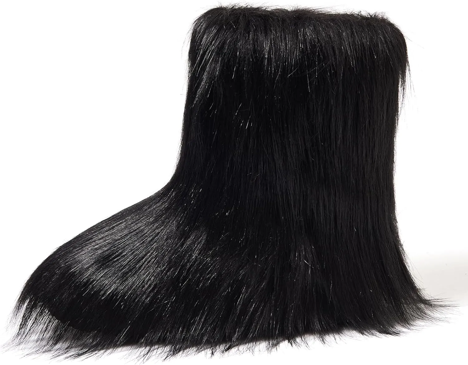 AUSLAND Women's Faux Fur Boots - Furry Fluffy Winter Snow Boots for Women, Fleece Lined Warm Comfortable Outdoor Mid-Calf Boots 9368
