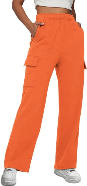AUTOMET Womens Cargo Sweatpants Baggy Fleece High Waisted Joggers Sweat Pants Athletic Pants