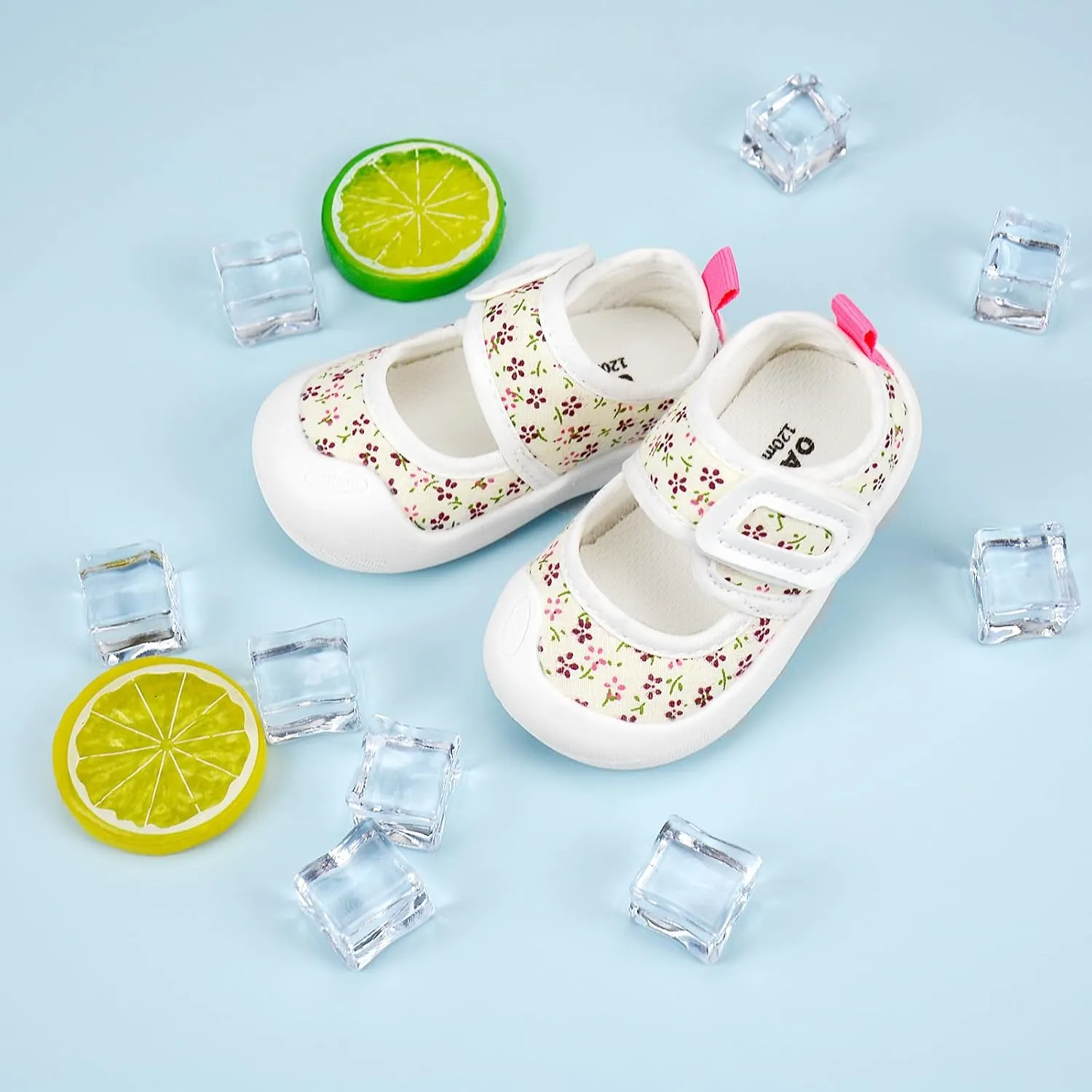 Baby Girl Canvas Sneakers Toddler Girl Mary Jane Flats Non-Slip Casual School Uniform Loafers Dress Shoe