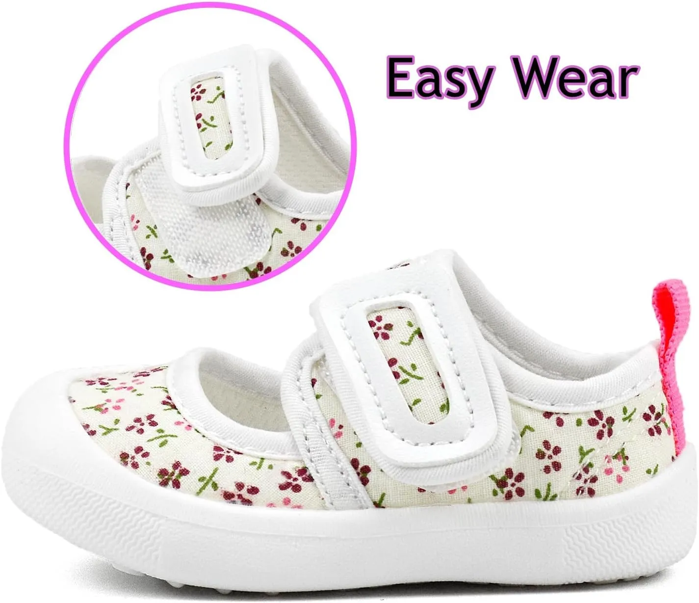 Baby Girl Canvas Sneakers Toddler Girl Mary Jane Flats Non-Slip Casual School Uniform Loafers Dress Shoe