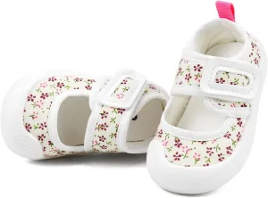 Baby Girl Canvas Sneakers Toddler Girl Mary Jane Flats Non-Slip Casual School Uniform Loafers Dress Shoe