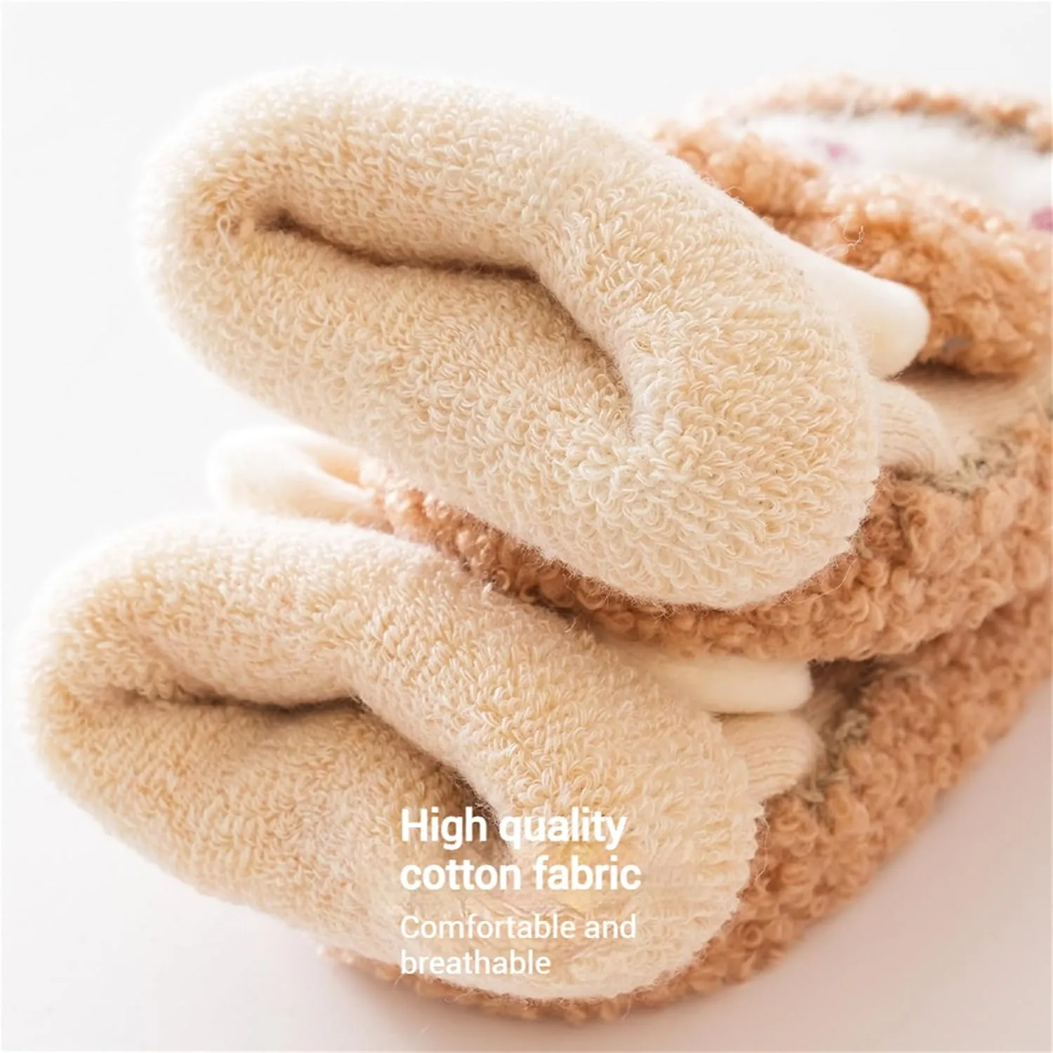 Baby Sock Shoes Baby Non-Slip Warm Walking Shoes Infant Non-Skid Slippers with Grips Boys Girls Cartoon Sneakers 2 Pairs