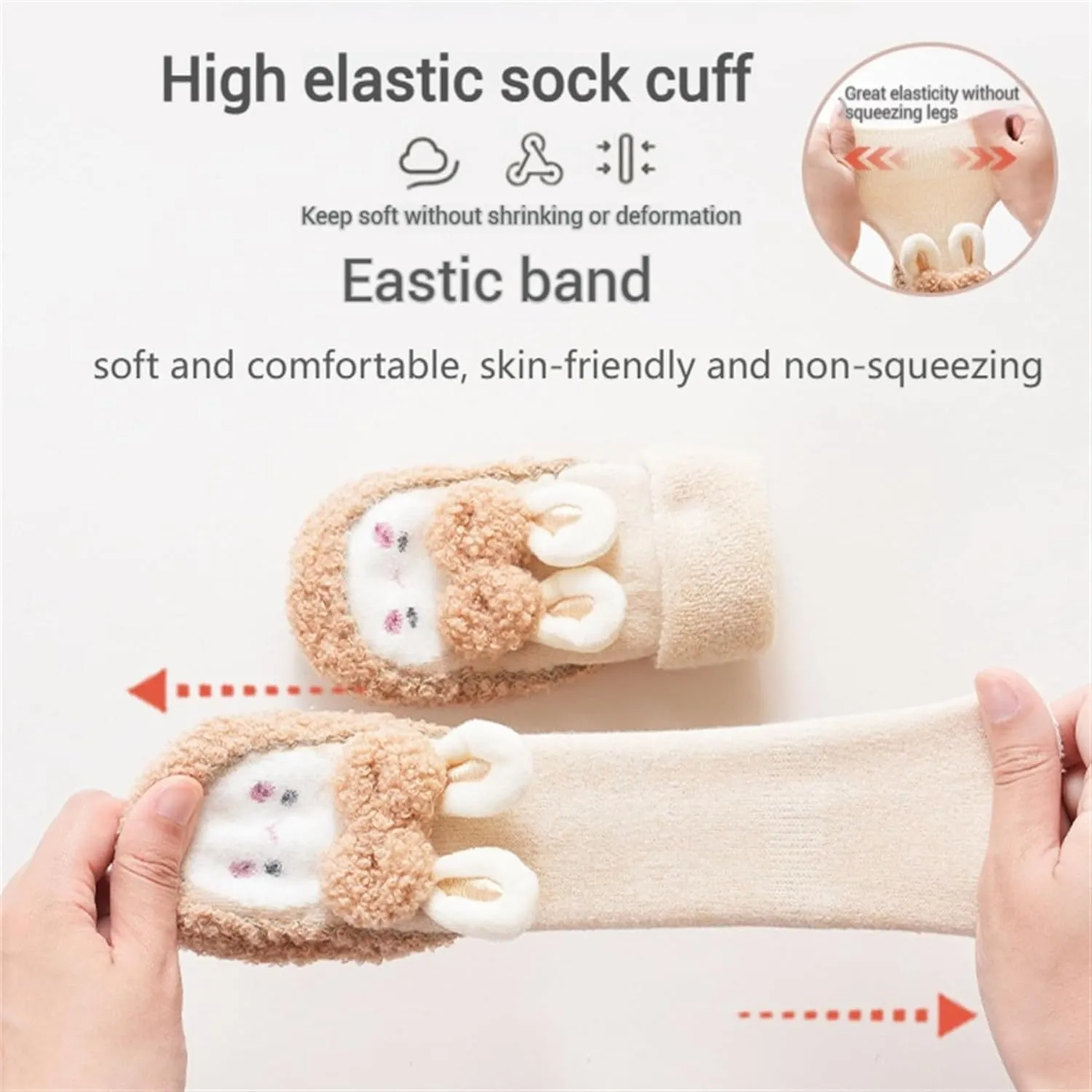 Baby Sock Shoes Baby Non-Slip Warm Walking Shoes Infant Non-Skid Slippers with Grips Boys Girls Cartoon Sneakers 2 Pairs