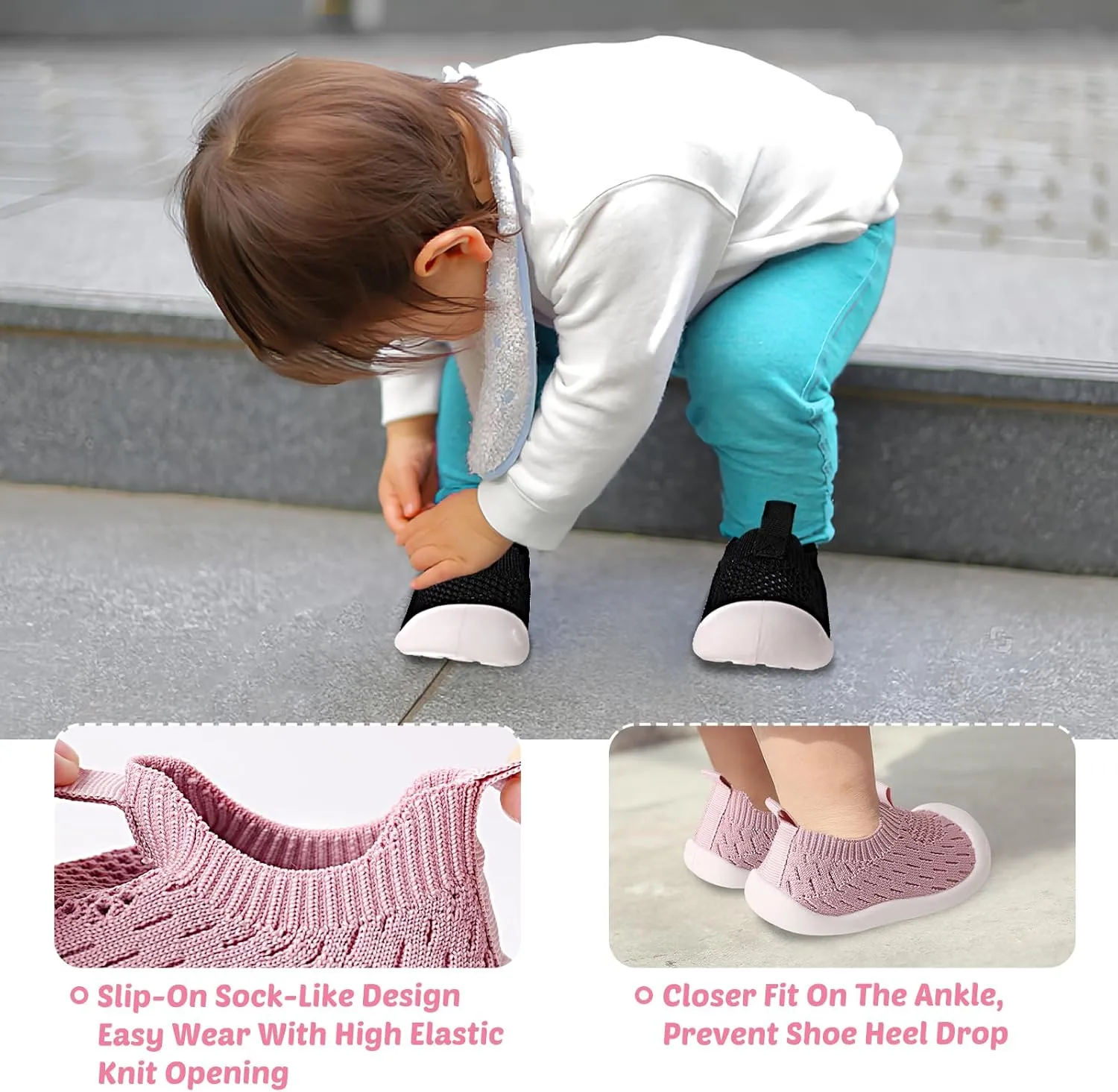 Baby Walking Shoes Toddler Girl Boy Soft Sole Breathable Cotton Canvas Shoes Infant Lightweight Non-Slip Safer Slip-on First Walkers Shoes Casual Tennis Wide Sneakers Rubber Soles Running Outdoor