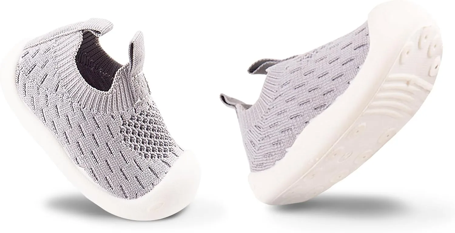 Baby Walking Shoes Toddler Girl Boy Soft Sole Breathable Cotton Canvas Shoes Infant Lightweight Non-Slip Safer Slip-on First Walkers Shoes Casual Tennis Wide Sneakers Rubber Soles Running Outdoor
