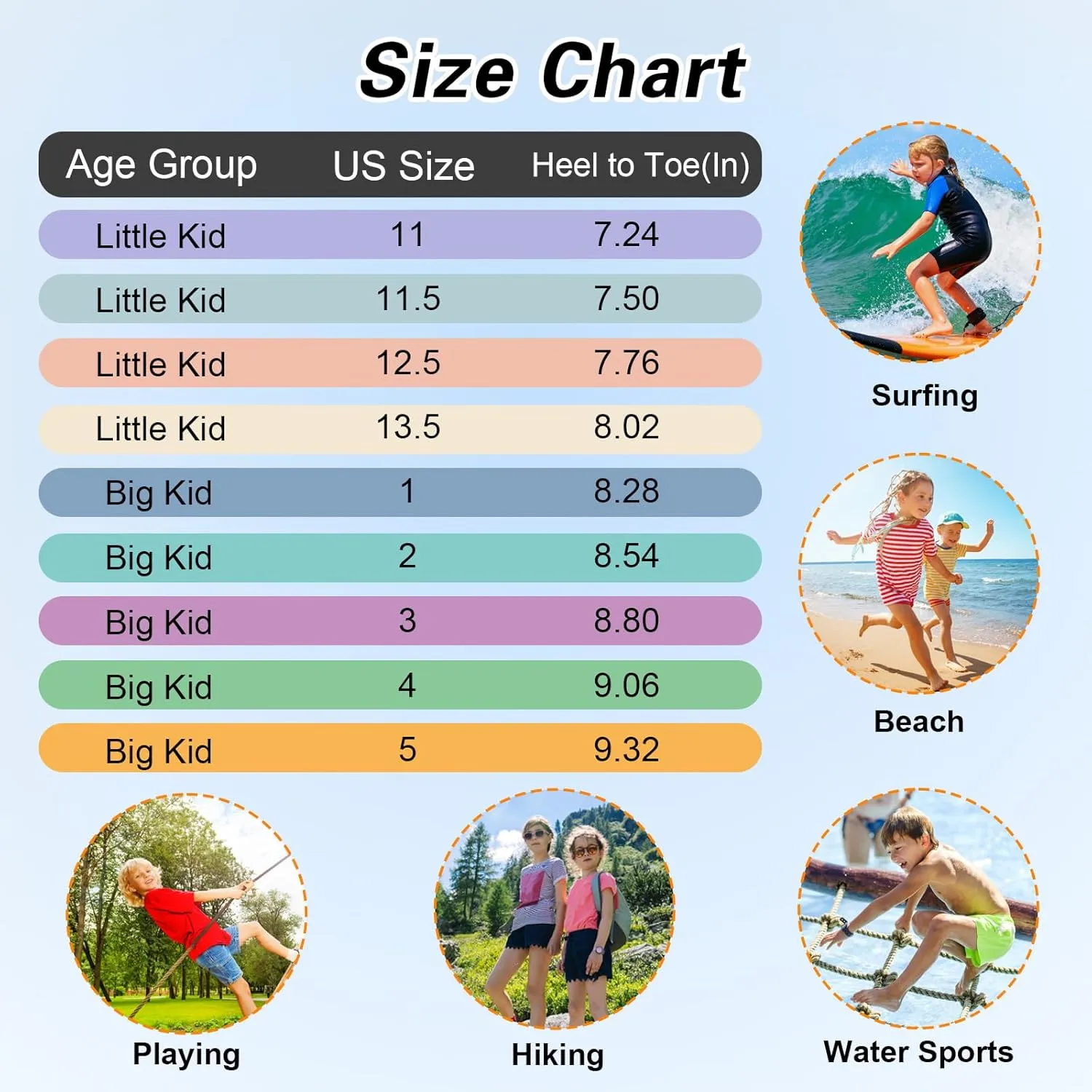 BARERUN Kids Water Shoes Boys Girls Barefoot Aqua Socks Quick Dry Breathable Sports Aqua Athletic Sneakers Wide Toe Adjustable Lightweight Beach Swim Pool Shoes