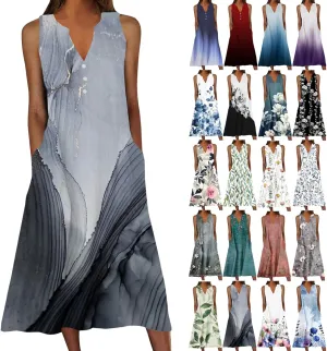 Beach Sundresses for Women 2025 Vacation Casual Plus Size Midi Sun Dress Loose Flowy Summer Boho Long Dresse Trendy