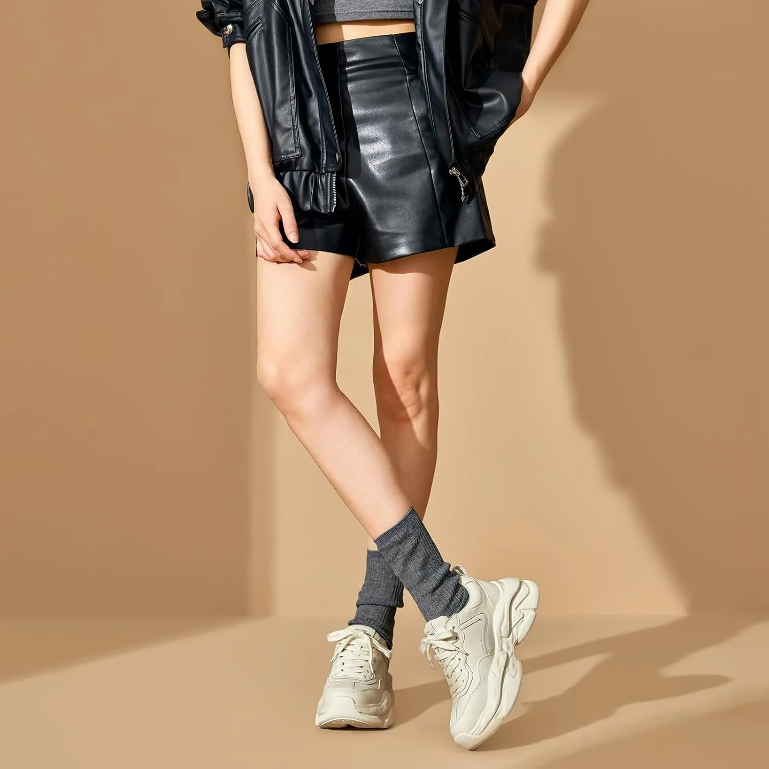 BEAU TODAY Womens Fashion Platform Sneakers, Chunky Sneakers for Women, Cute Retro Dad Shoes for Walking Tennis