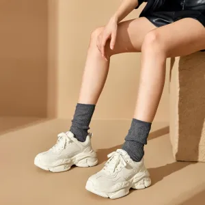 BEAU TODAY Womens Fashion Platform Sneakers, Chunky Sneakers for Women, Cute Retro Dad Shoes for Walking Tennis