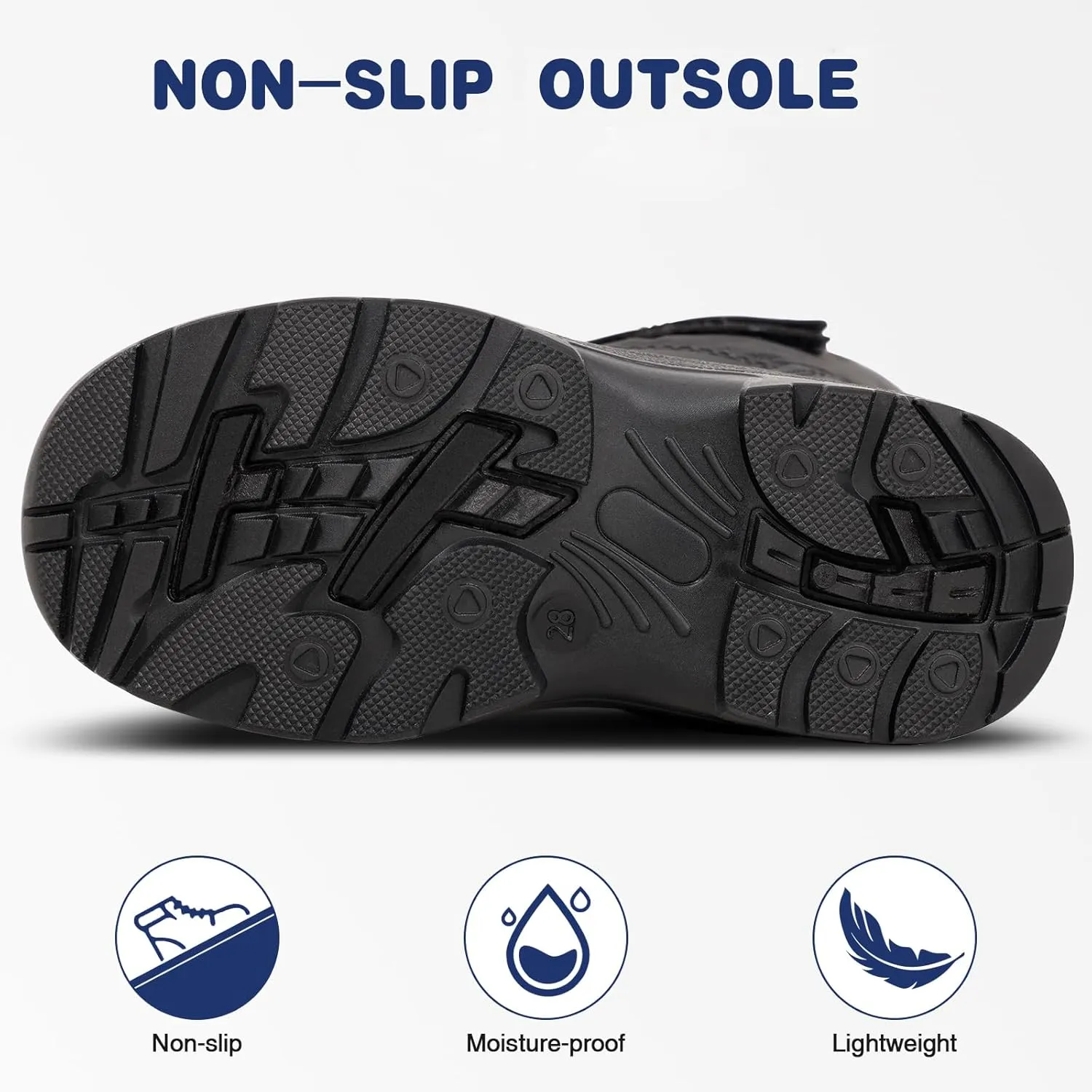 Blikcon Kids Boys Snow Boots Winter Waterproof Slip Resistant Cold Weather Boots (Toddler/Little Kid/Big Kid)