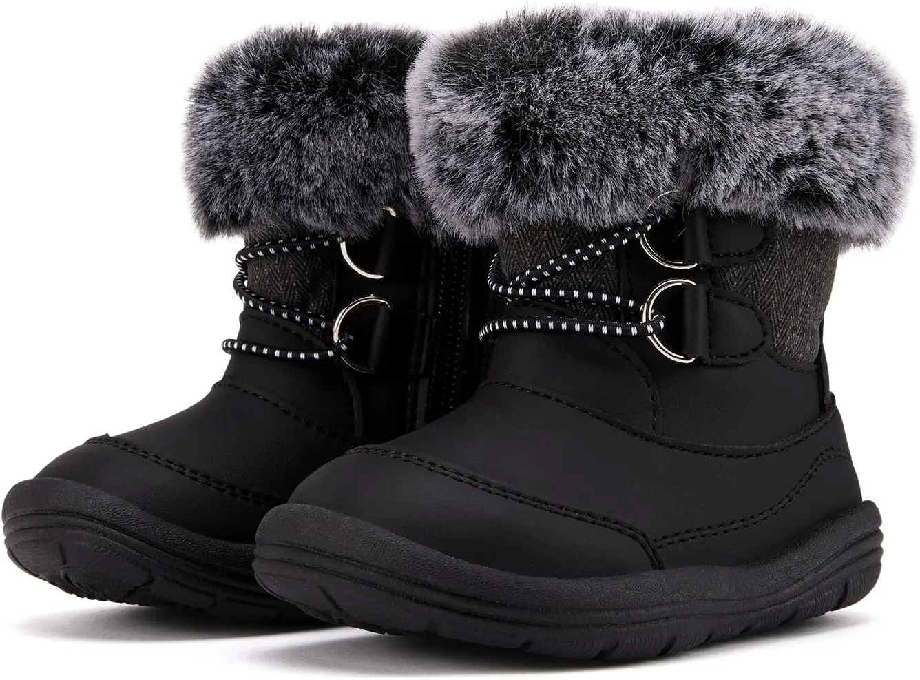 BMCiTYBM Toddler Snow Boots Baby Boys Girls Winter Warm Boots Infant High Top Shoes Faux Fur Bootie for Cold Weather Outdoor