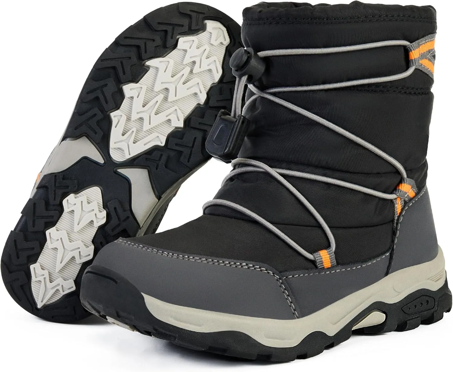 Boys Girls Snow Boots Waterproof Slip Resistant Outdoor Winter Shoes for Toddler Little Kids