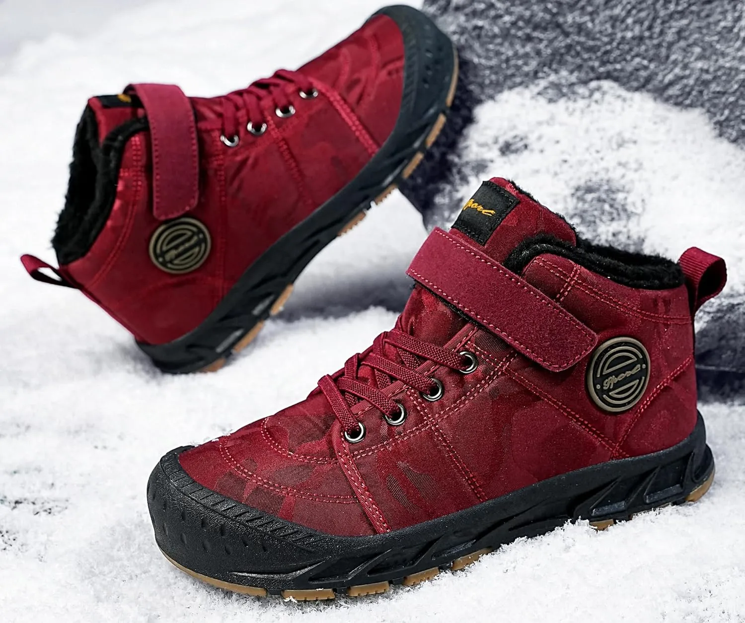 Boys Girls Snow Boots Winter Slip On Warm Fur Lined Shoes Lightweight Water-Resistant Cold Weather Boot (Little Kid/Big Kid)