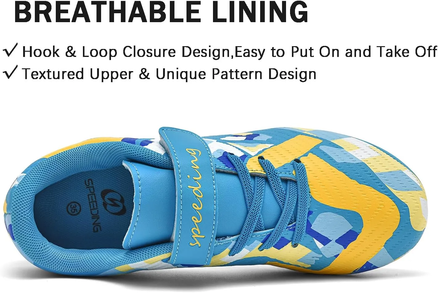 Boys Girls Soccer Cleats for Firm & Artificial Ground - Youth Football Training Shoes for Kids, Outdoor Turf Cleats Soccer Sneakers