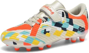 Boys Girls Soccer Cleats for Firm & Artificial Ground - Youth Football Training Shoes for Kids, Outdoor Turf Cleats Soccer Sneakers