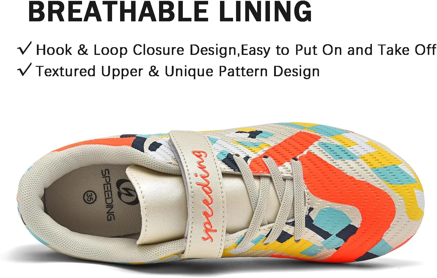 Boys Girls Soccer Cleats for Firm & Artificial Ground - Youth Football Training Shoes for Kids, Outdoor Turf Cleats Soccer Sneakers