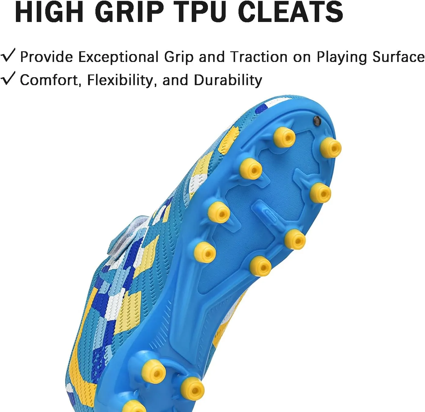 Boys Girls Soccer Cleats for Firm & Artificial Ground - Youth Football Training Shoes for Kids, Outdoor Turf Cleats Soccer Sneakers